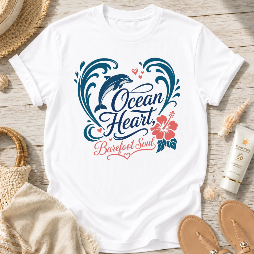 Ocean Heart Barefoot Soul T-Shirt