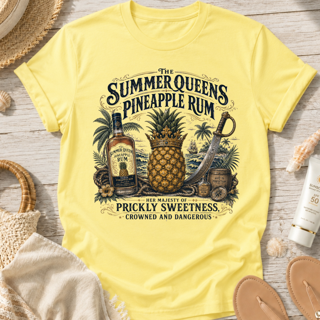 The Summer Queens Pineapple Rum Bottle T-Shirt