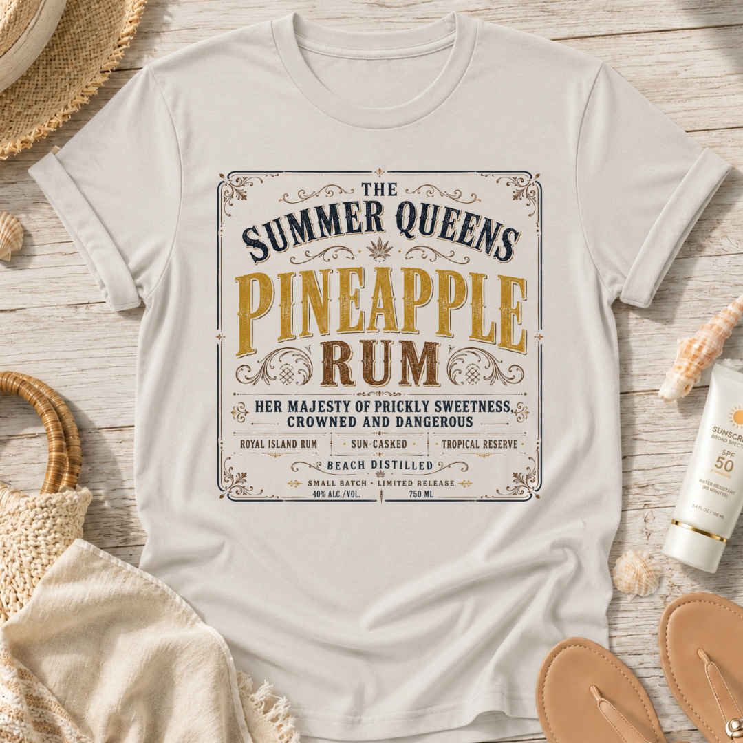The Summer Queens Pineapple Rum Label T-Shirt