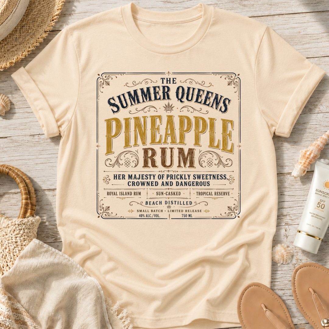 The Summer Queens Pineapple Rum Label T-Shirt