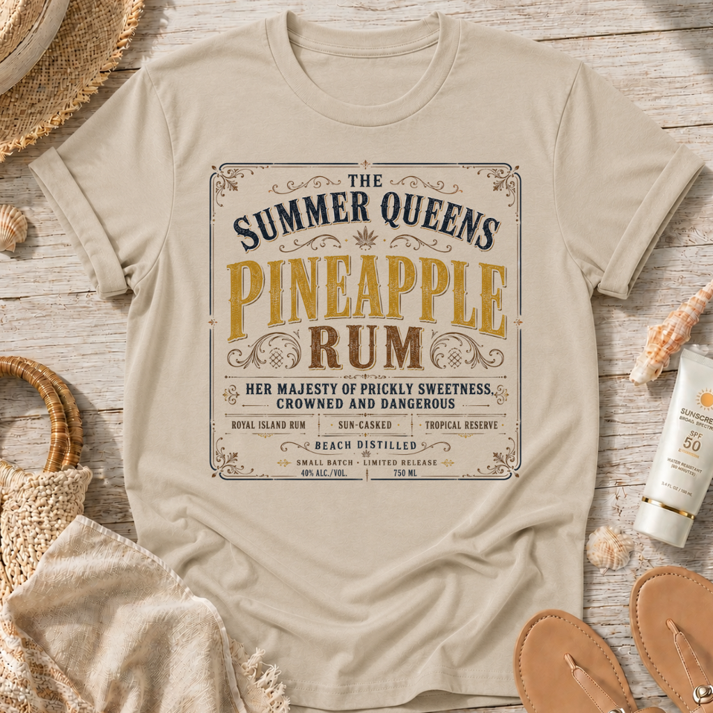 The Summer Queens Pineapple Rum Label T-Shirt