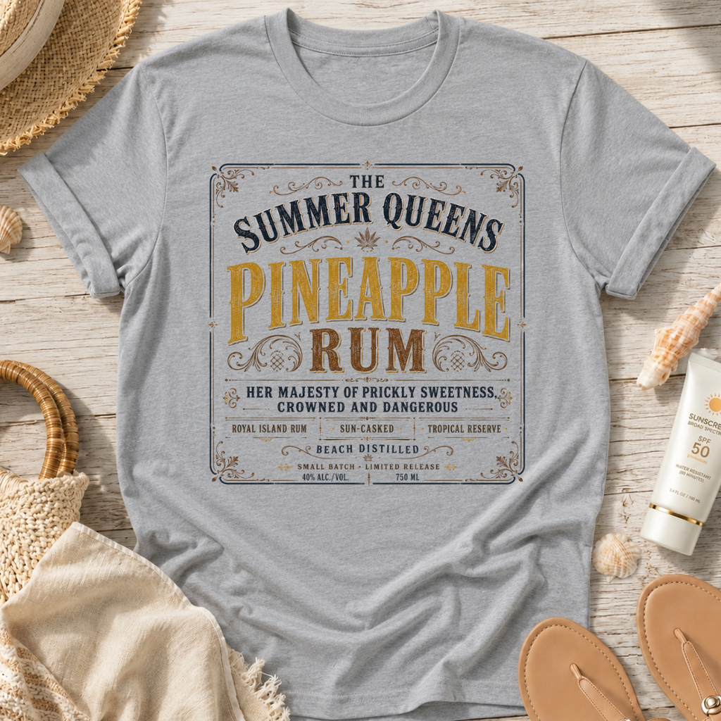 The Summer Queens Pineapple Rum Label T-Shirt