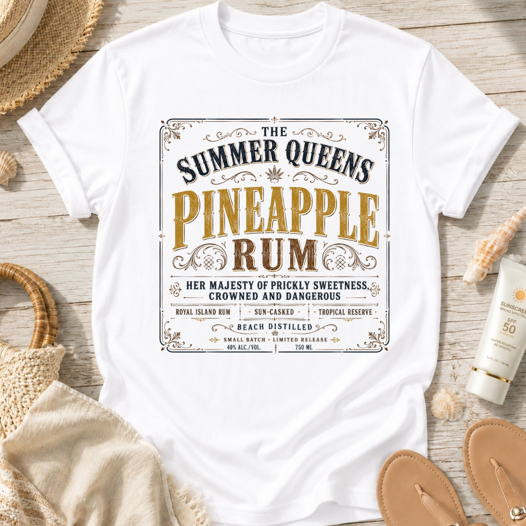 The Summer Queens Pineapple Rum Label T-Shirt