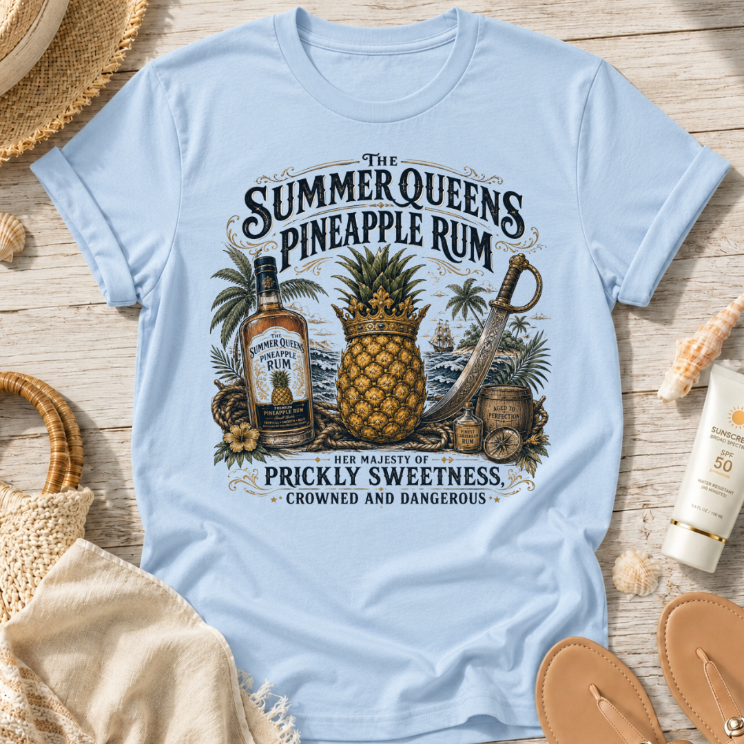 The Summer Queens Pineapple Rum Bottle T-Shirt