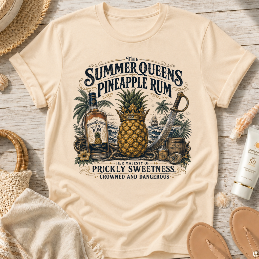 The Summer Queens Pineapple Rum Bottle T-Shirt