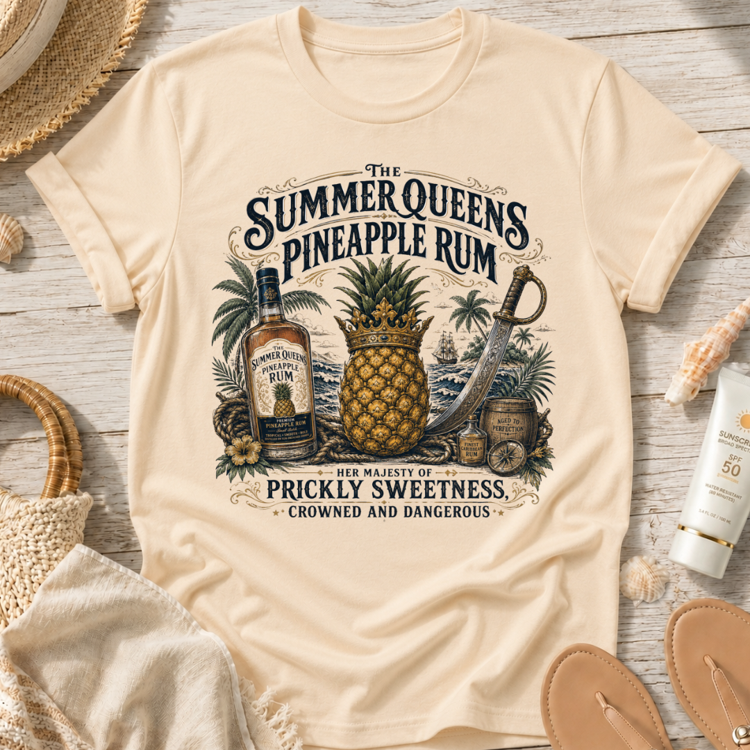 The Summer Queens Pineapple Rum Bottle T-Shirt