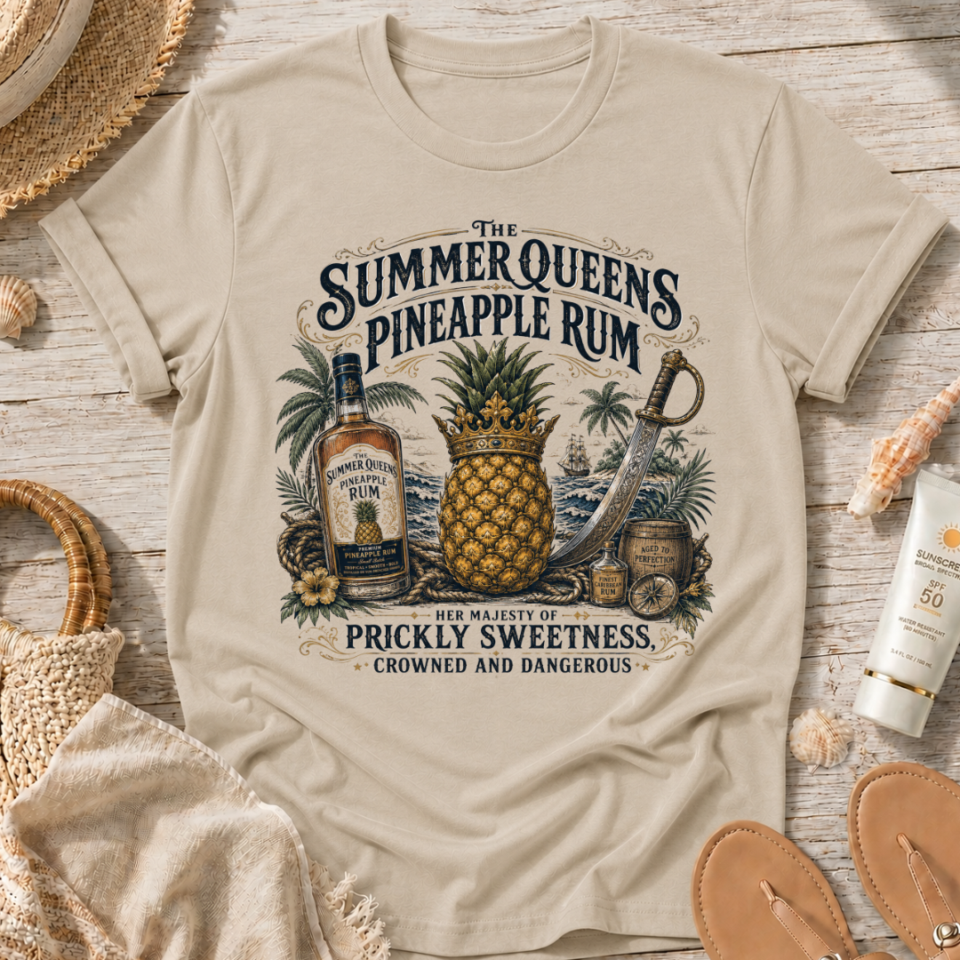 The Summer Queens Pineapple Rum Bottle T-Shirt