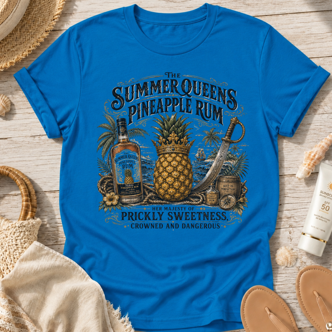 The Summer Queens Pineapple Rum Bottle T-Shirt