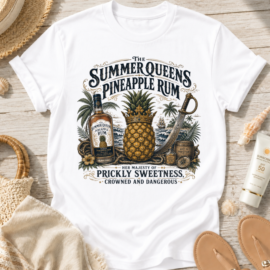 The Summer Queens Pineapple Rum Bottle T-Shirt