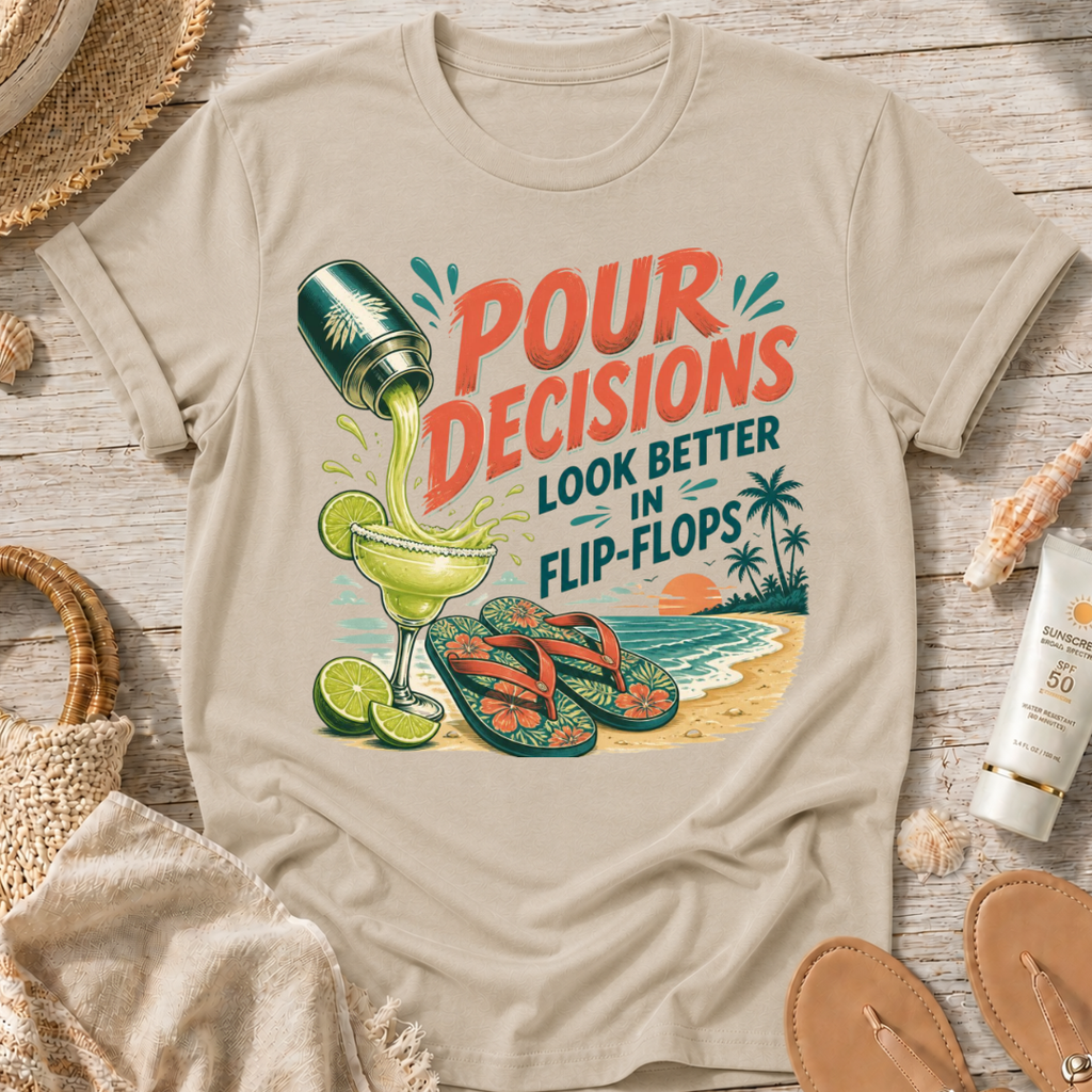 Pour Decisions Look Better in Flip-Flops T-Shirt