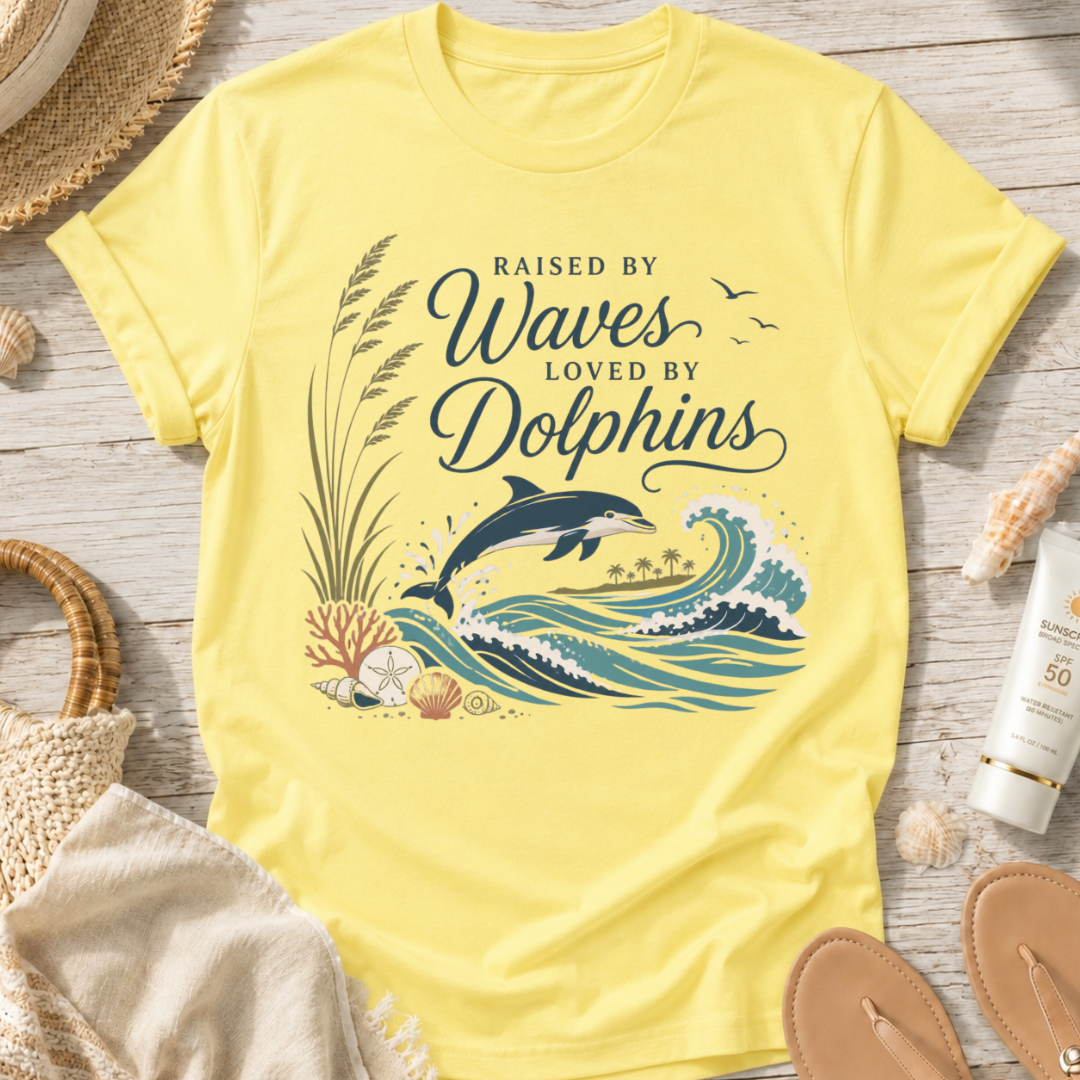 Raised by Waves, Loved by Dolphins T-Shirt