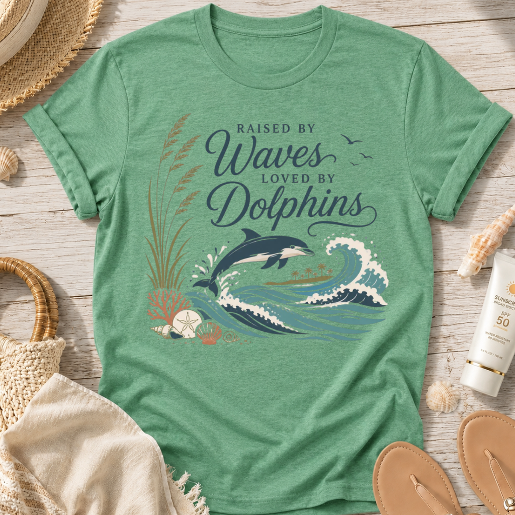 Raised by Waves, Loved by Dolphins T-Shirt