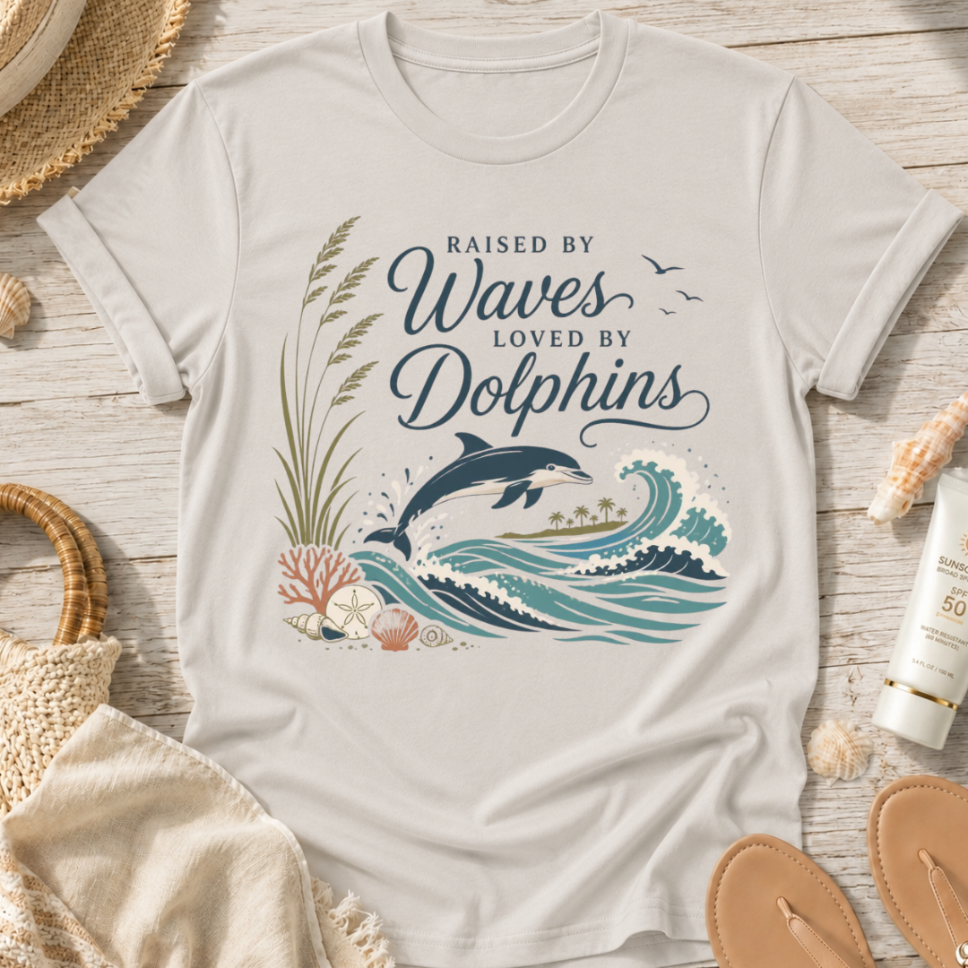 Raised by Waves, Loved by Dolphins T-Shirt