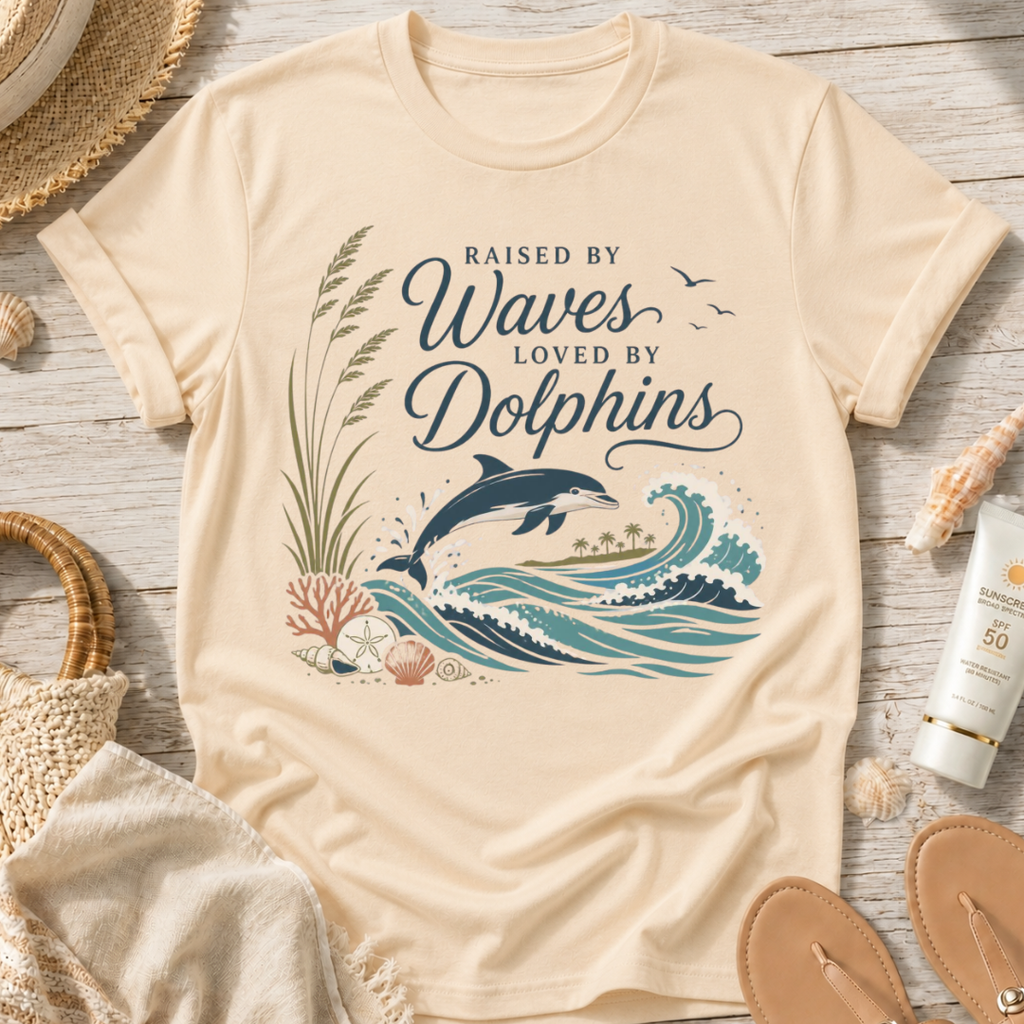 Raised by Waves, Loved by Dolphins T-Shirt