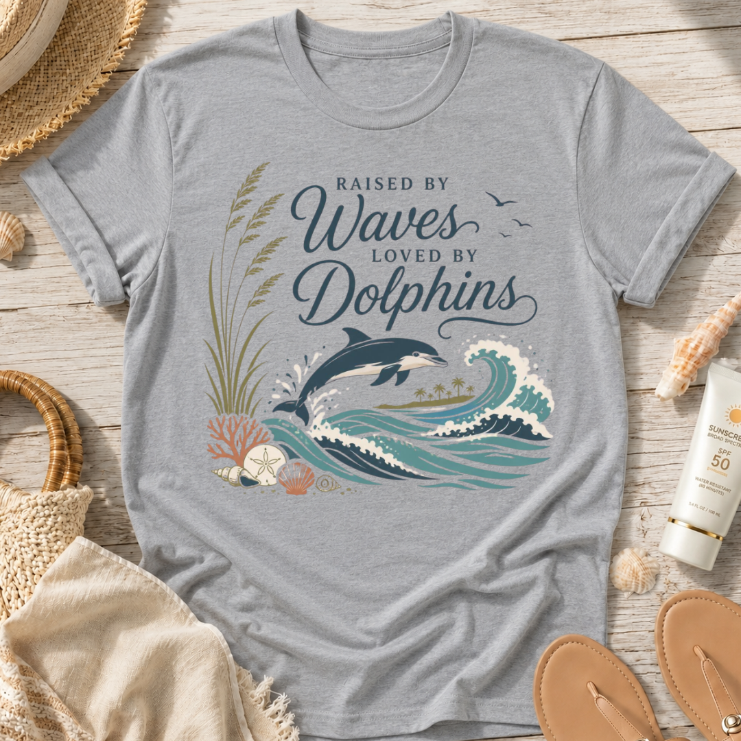 Raised by Waves, Loved by Dolphins T-Shirt
