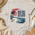 Red Sky, White Sand, Blue Water T-Shirt