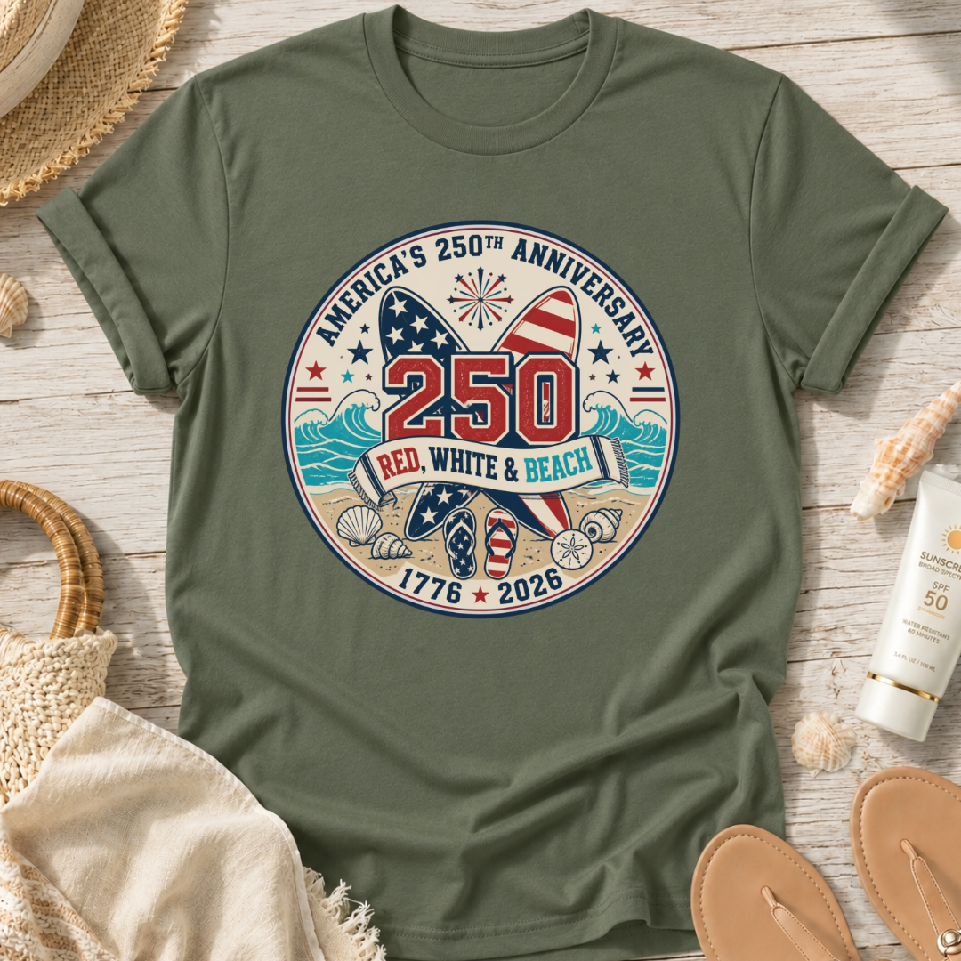 Red, White & Beach 250th Anniversary T-Shirt