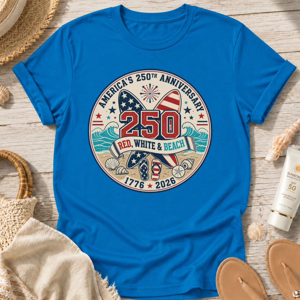 Red, White & Beach 250th Anniversary T-Shirt