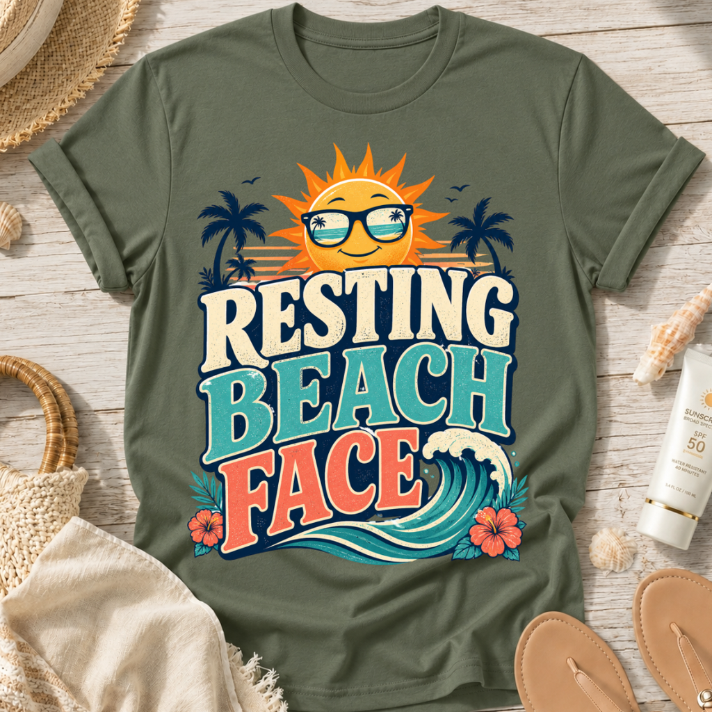 Resting Beach Face Sun T-Shirt
