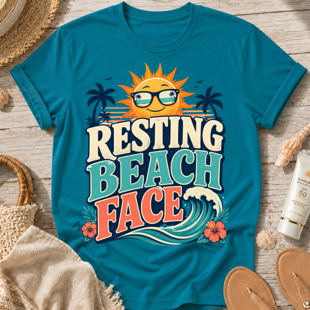 Resting Beach Face Sun T-Shirt