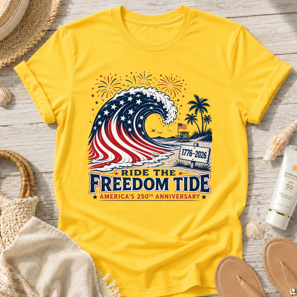 Ride the Freedom Tide Beach T-Shirt