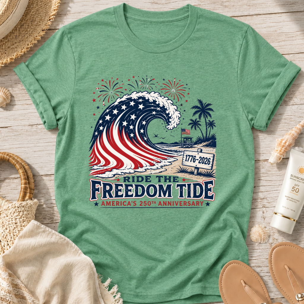 Ride the Freedom Tide Beach T-Shirt