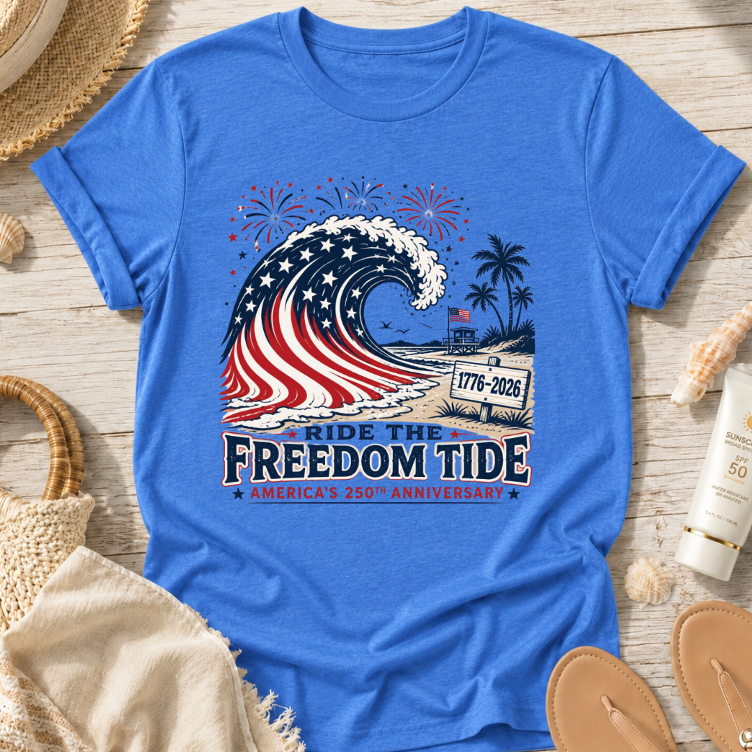 Ride the Freedom Tide Beach T-Shirt