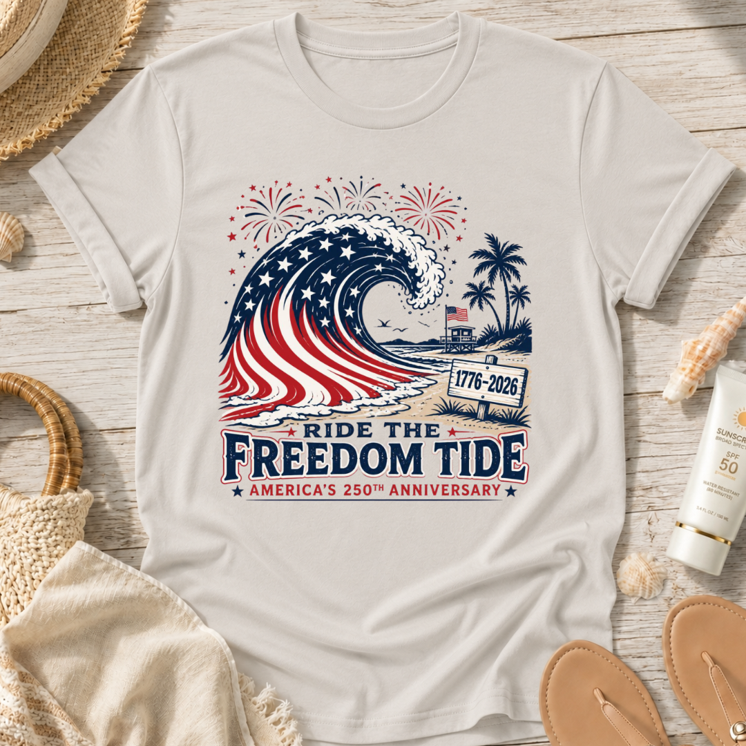 Ride the Freedom Tide Beach T-Shirt