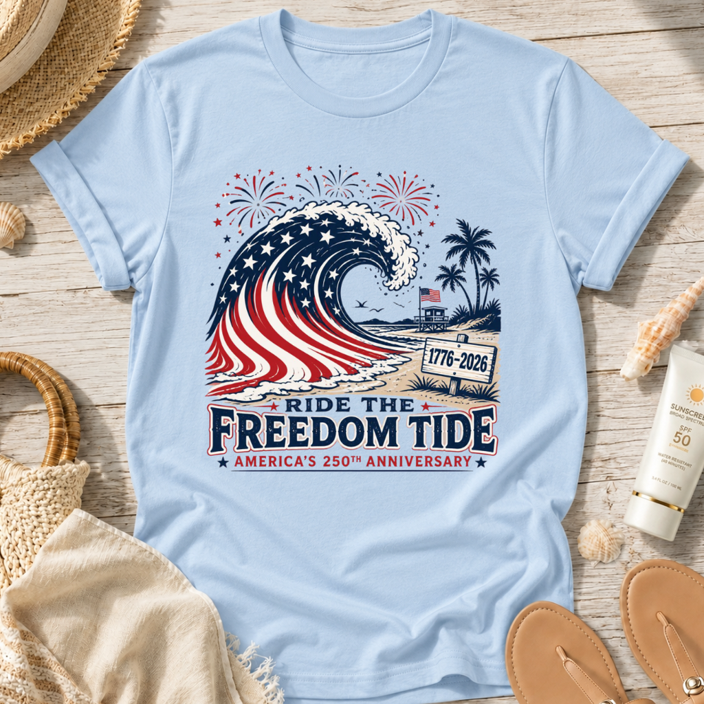 Ride the Freedom Tide Beach T-Shirt