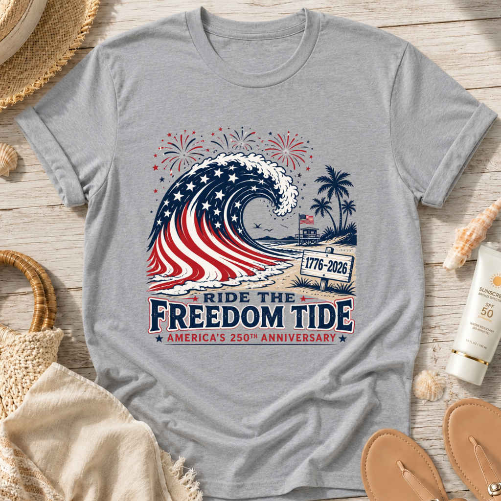Ride the Freedom Tide Beach T-Shirt