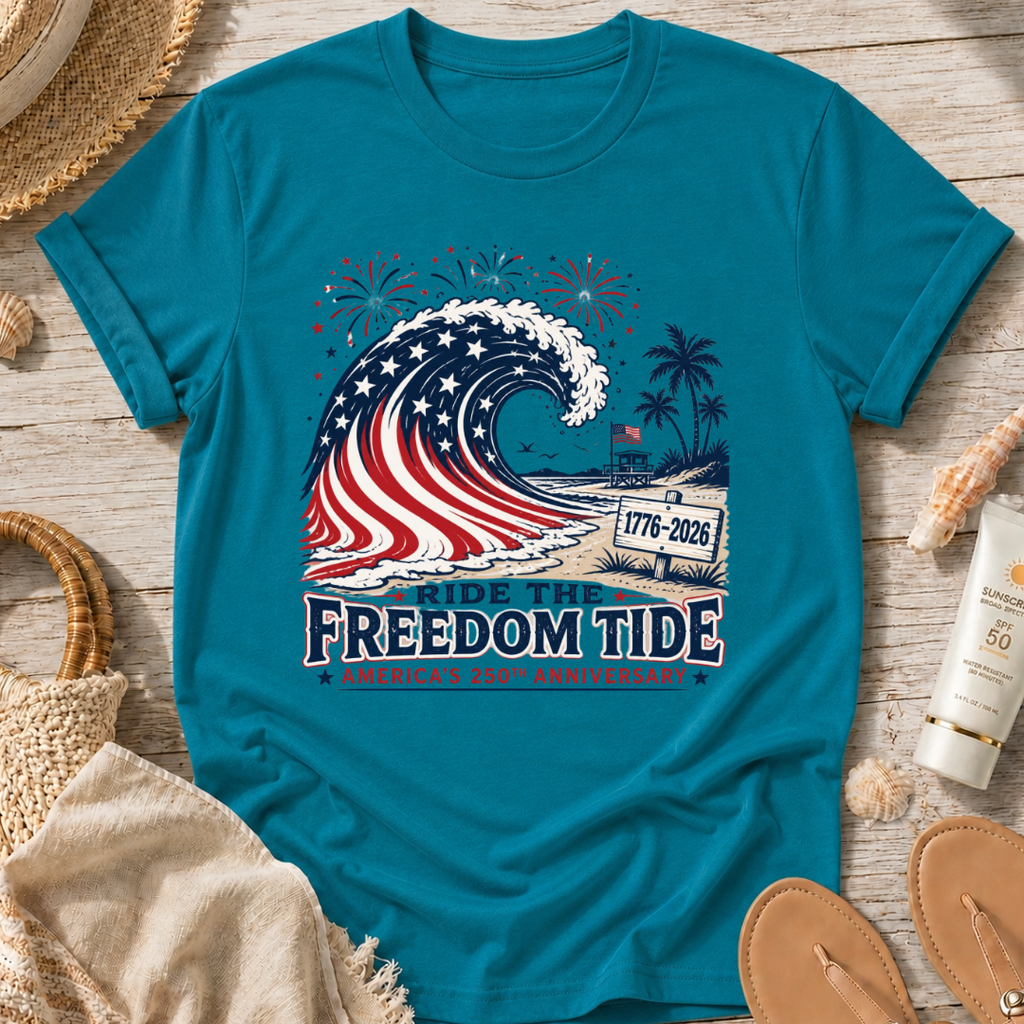 Ride the Freedom Tide Beach T-Shirt