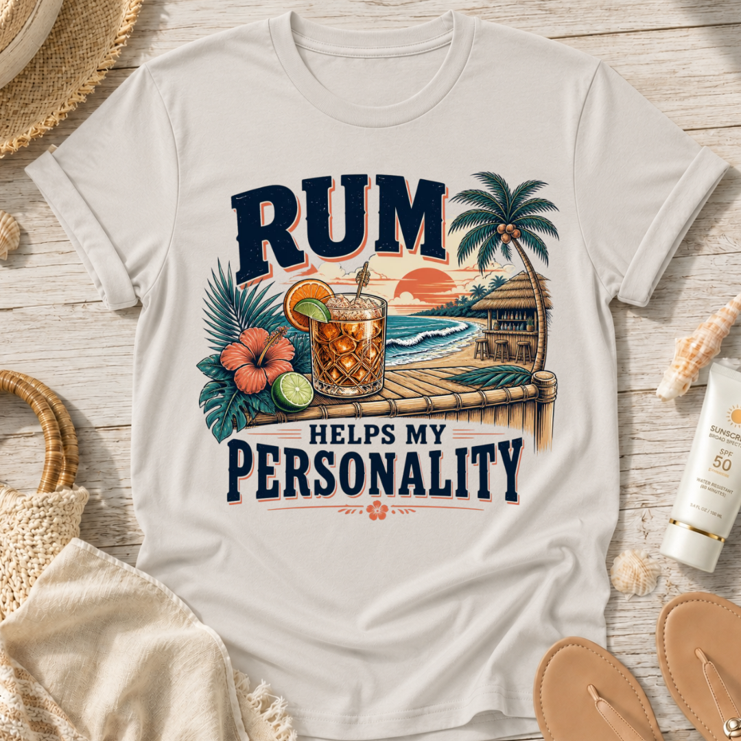 Rum Helps My Personality T-Shirt