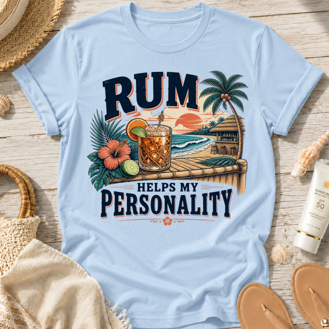 Rum Helps My Personality T-Shirt