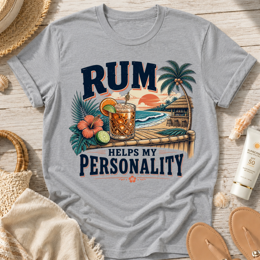 Rum Helps My Personality T-Shirt