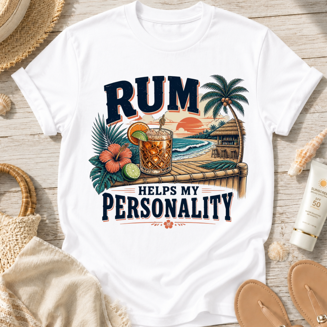 Rum Helps My Personality T-Shirt
