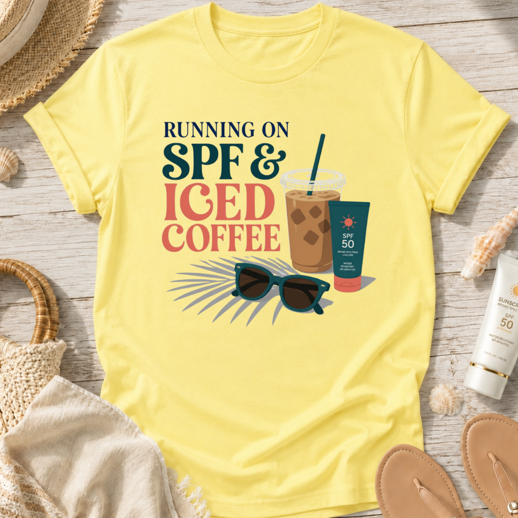 Running on SPF & Iced Coffee T-Shirt