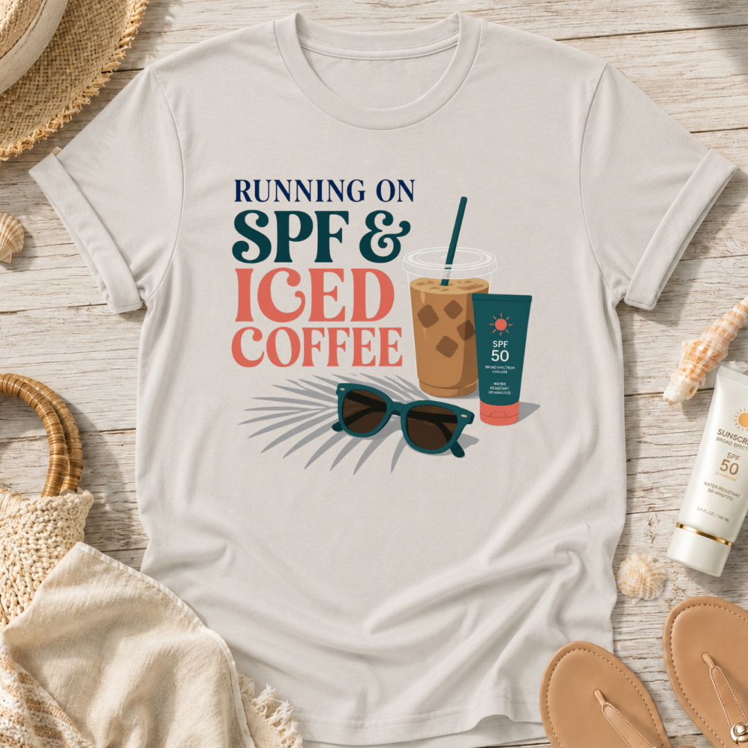 Running on SPF & Iced Coffee T-Shirt