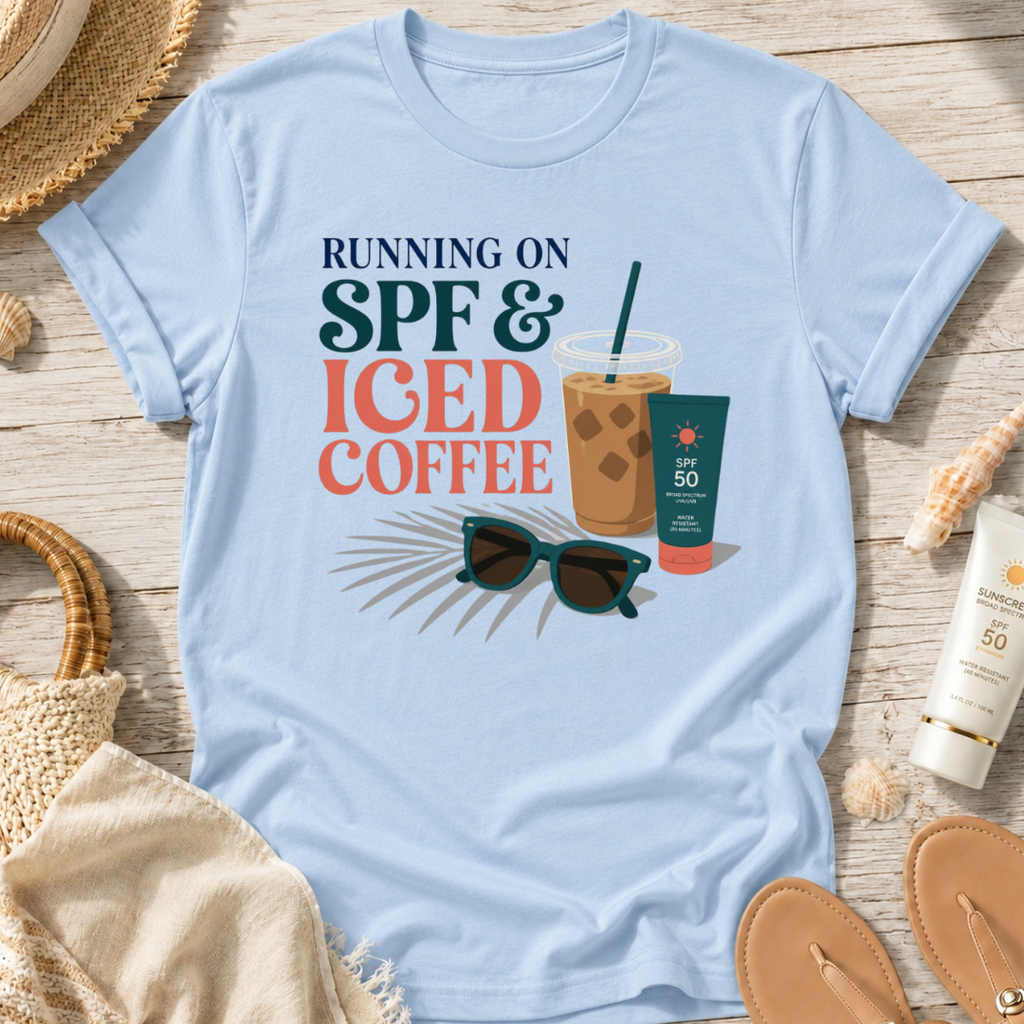 Running on SPF & Iced Coffee T-Shirt