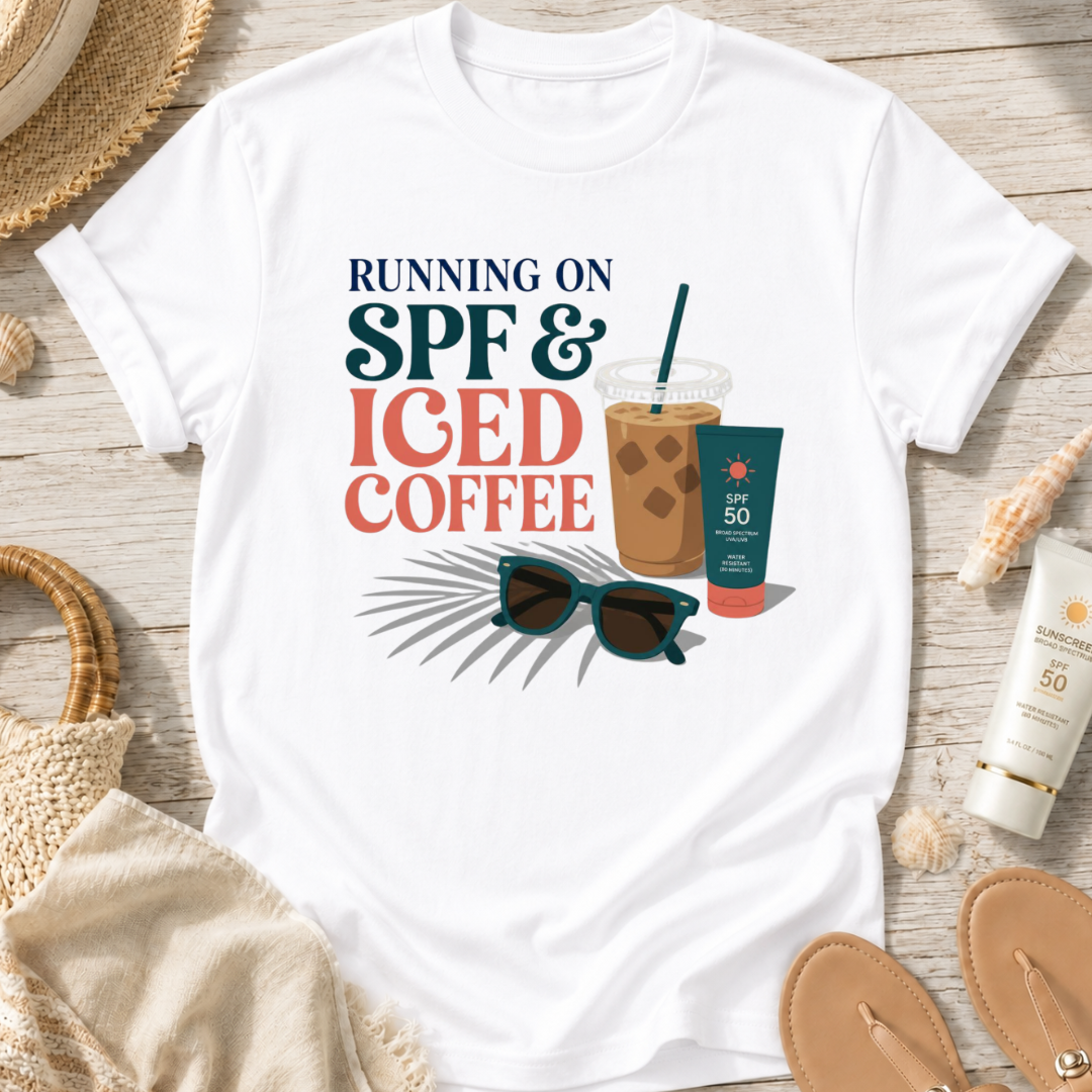 Running on SPF & Iced Coffee T-Shirt