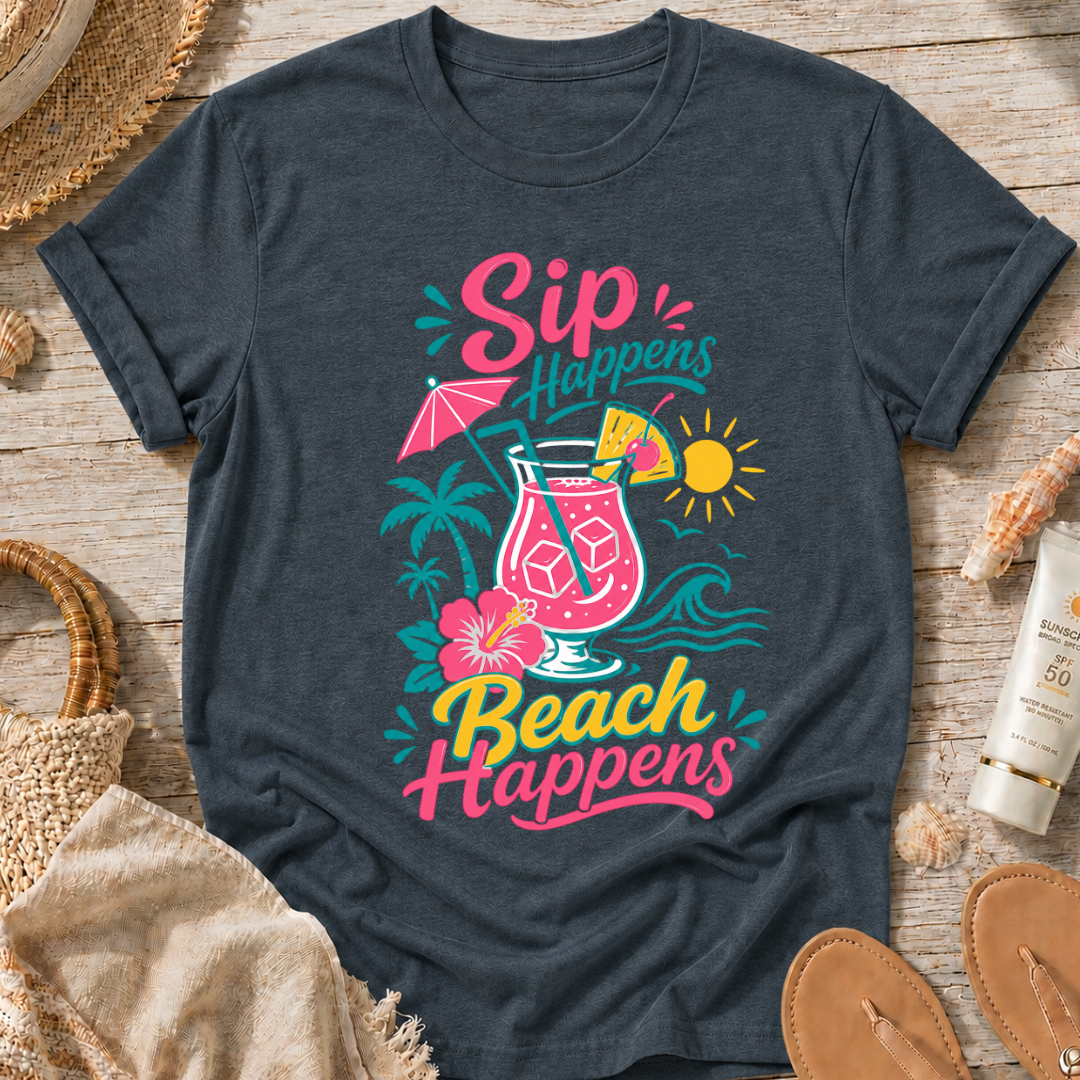Sip Happens, Beach Happens T-Shirt