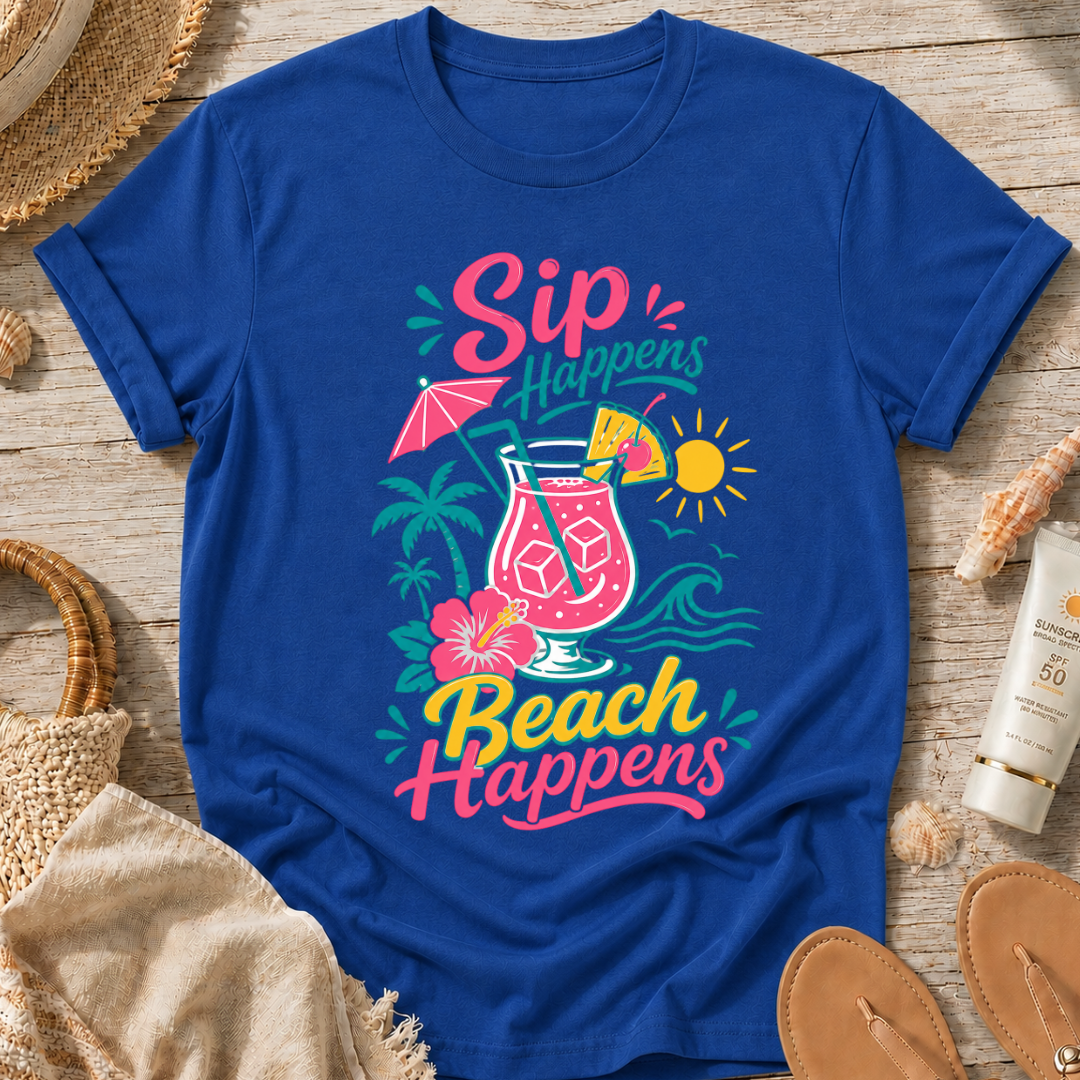 Sip Happens, Beach Happens T-Shirt