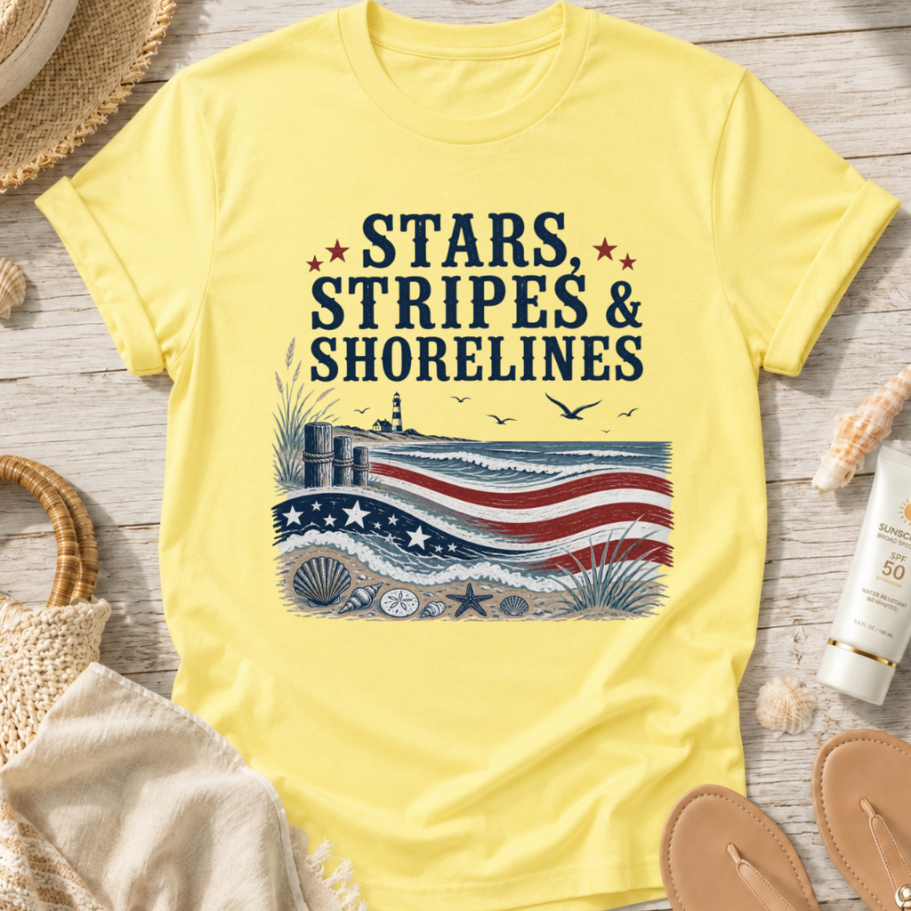 Stars, Stripes & Shorelines US Flag T-Shirt