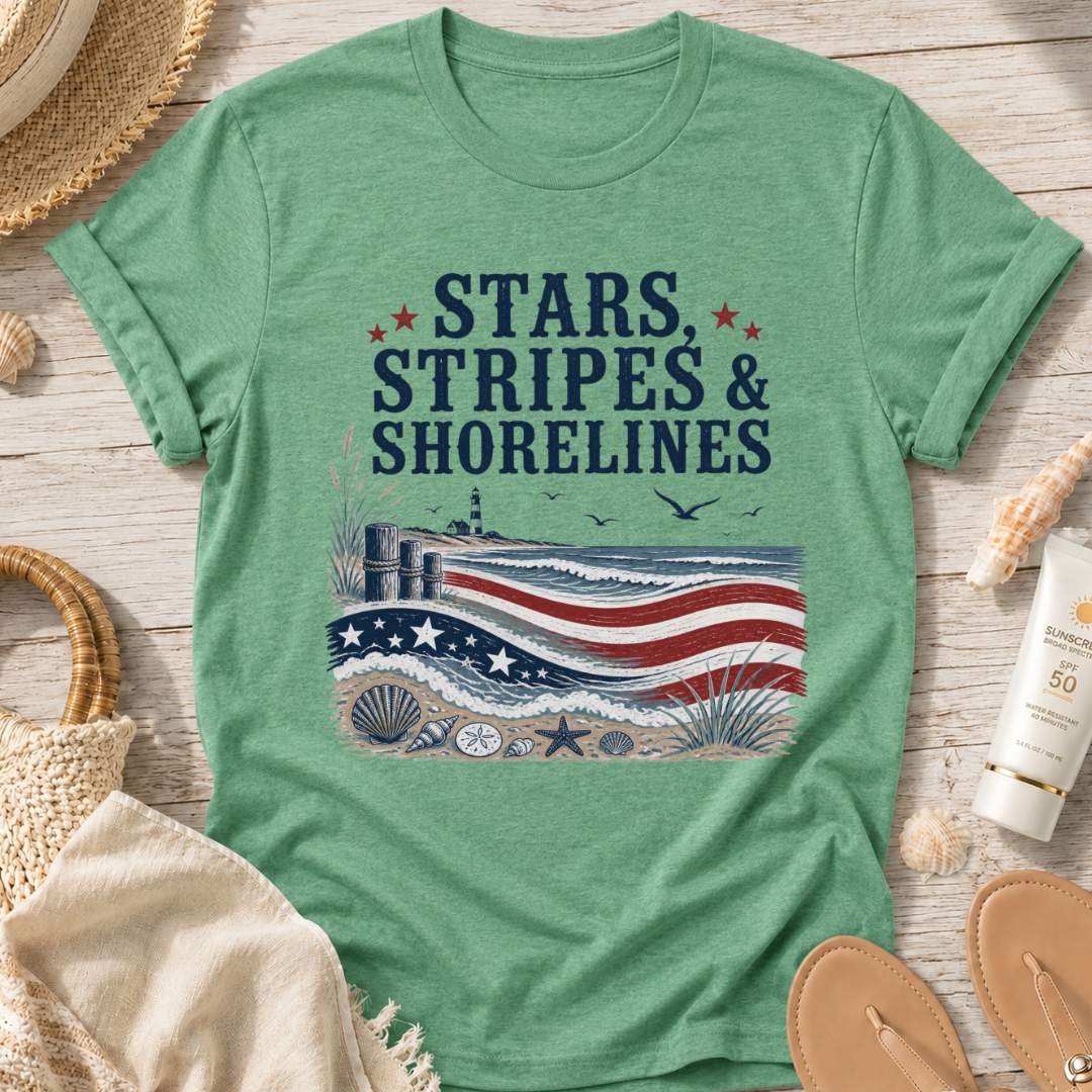 Stars, Stripes & Shorelines US Flag T-Shirt