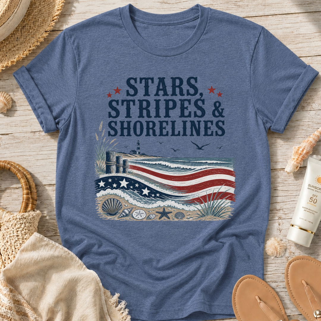 Stars, Stripes & Shorelines US Flag T-Shirt