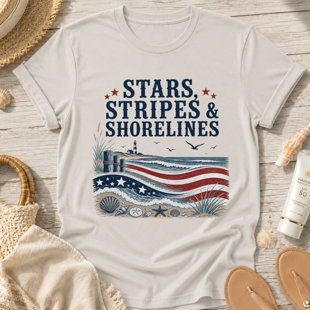 Stars, Stripes & Shorelines US Flag T-Shirt
