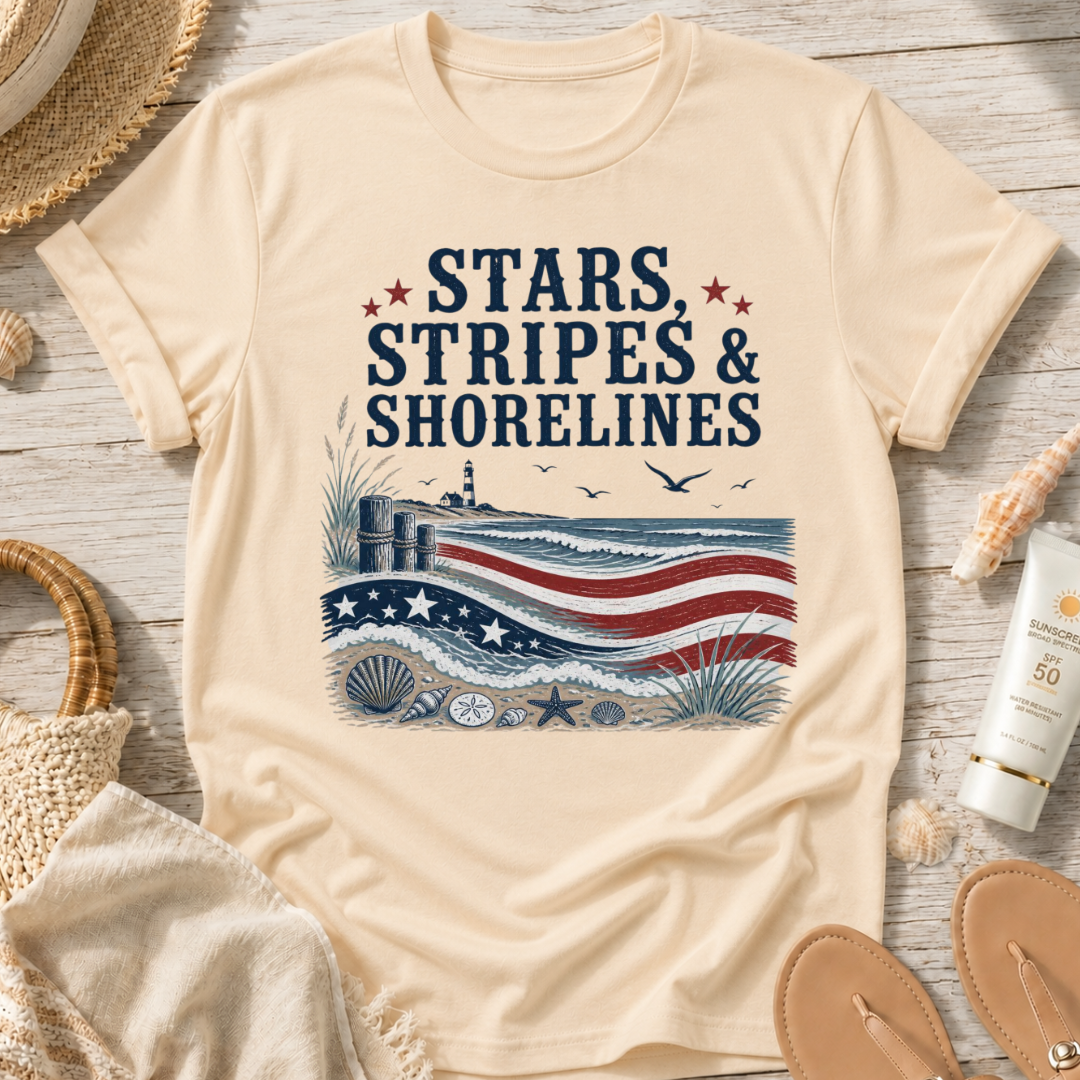 Stars, Stripes & Shorelines US Flag T-Shirt