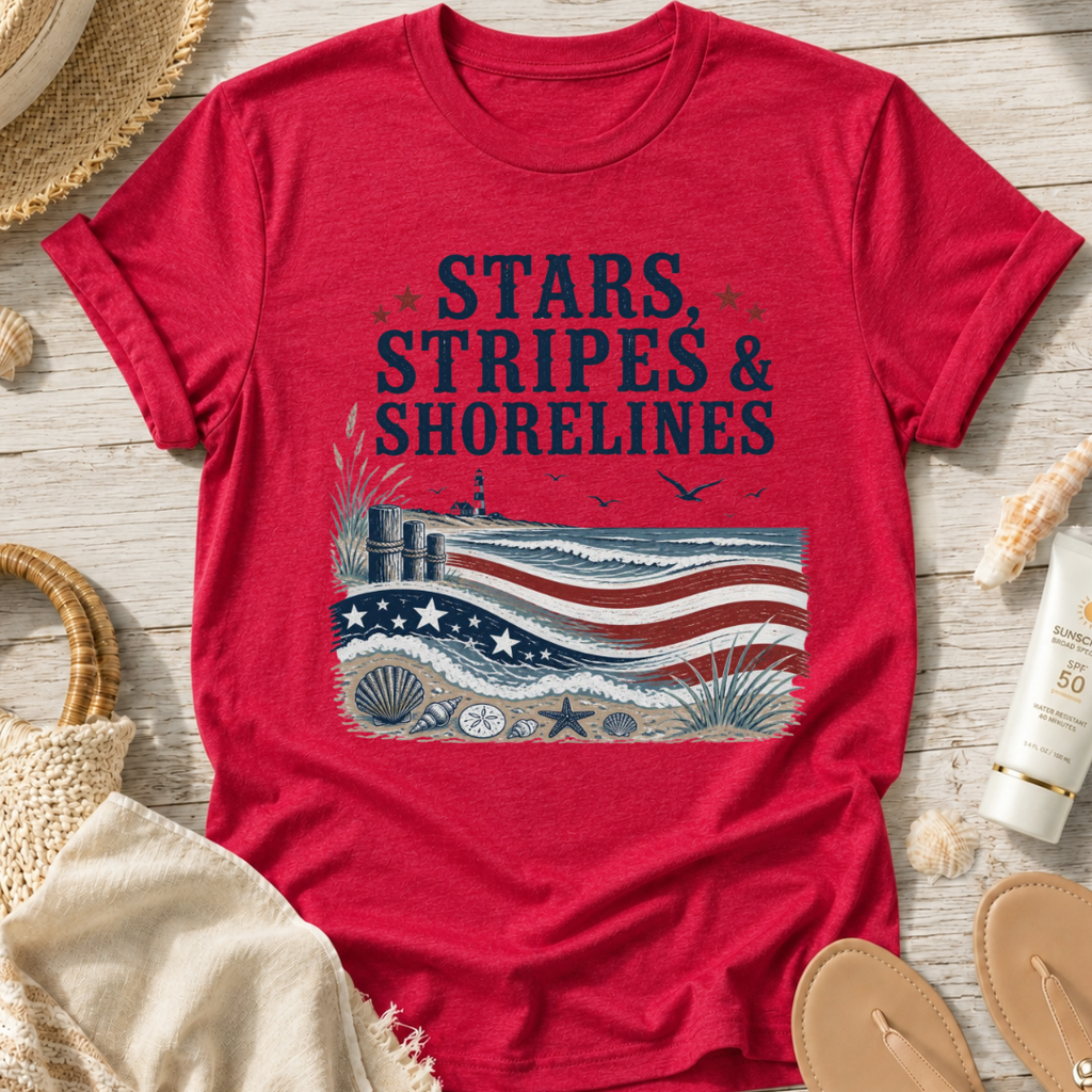 Stars, Stripes & Shorelines US Flag T-Shirt
