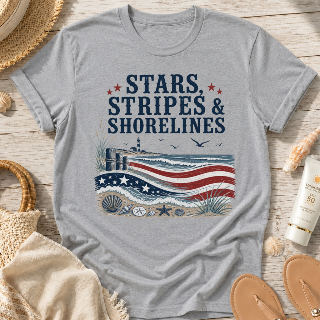 Stars, Stripes & Shorelines US Flag T-Shirt