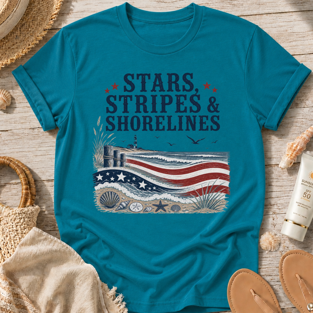 Stars, Stripes & Shorelines US Flag T-Shirt