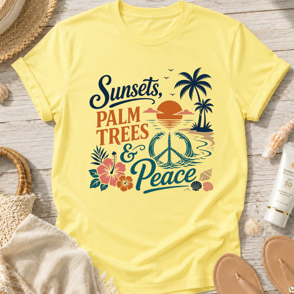 Sunsets, Palm Trees & Peace T‑Shirt